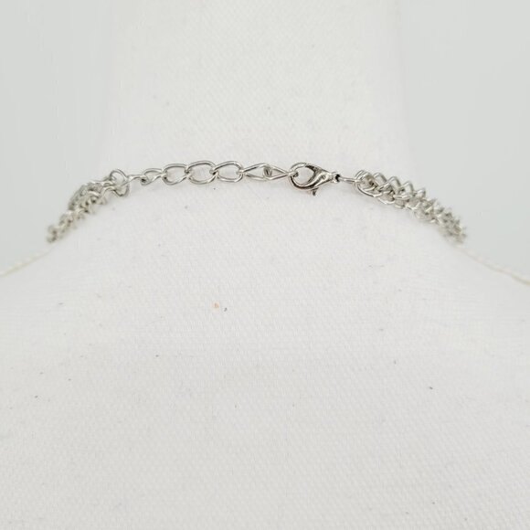 Silver Connected Circles Collar Necklace - Picture 3 of 4